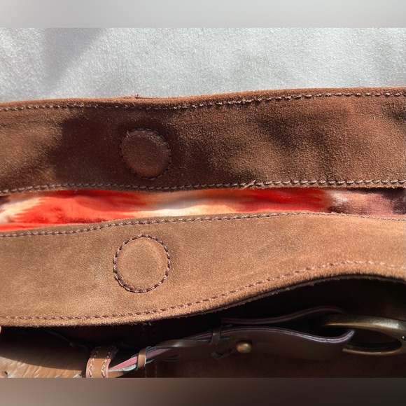 HYPE Suede LEATHER Slouch HOBO Buckle PURSE Bag - Picture 8 of 16